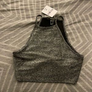Black/silver sparkly crop top